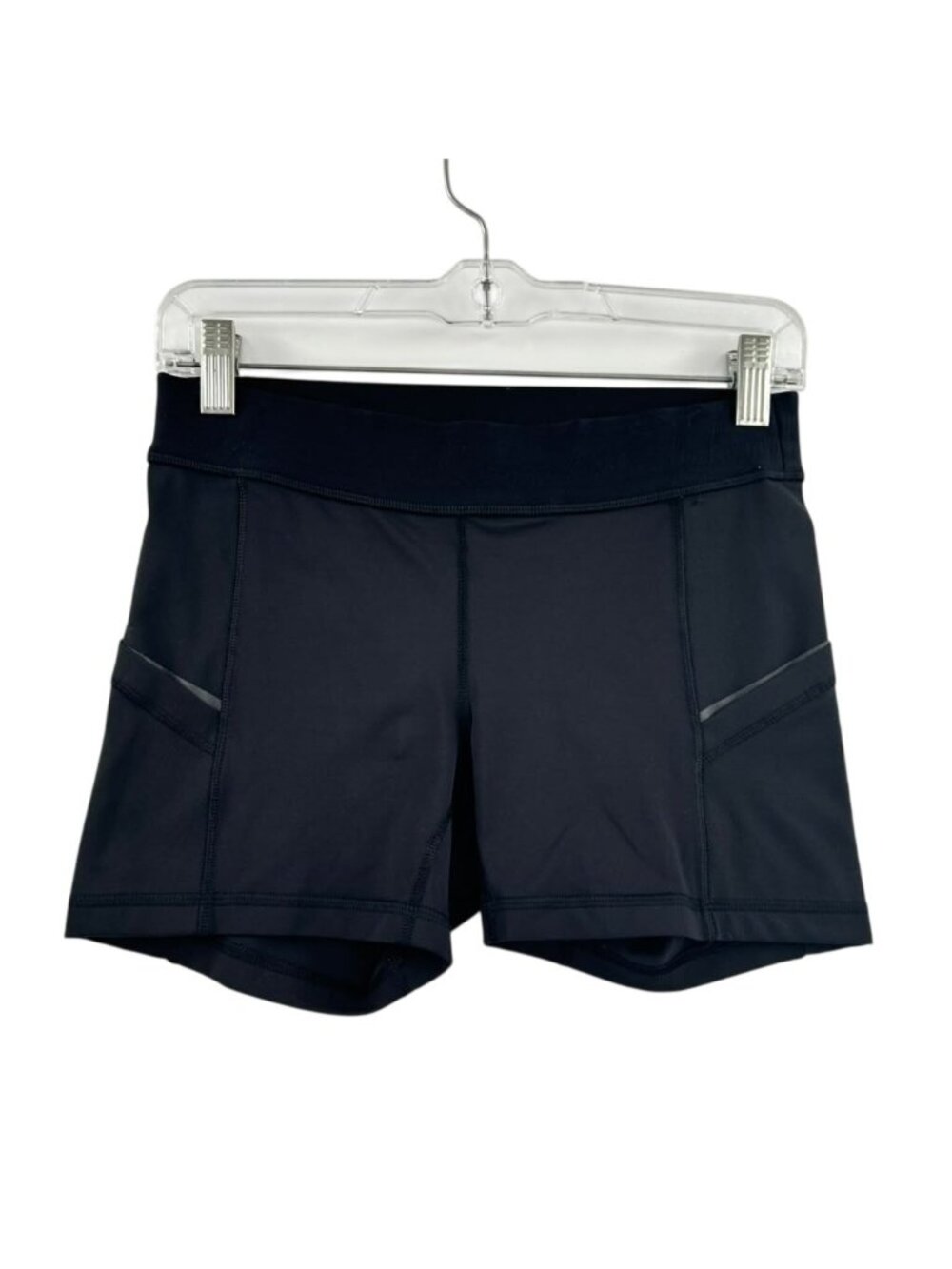 Lululemon Athletica Biker Black Shorts Women's Size 6 With Pockets Activewear